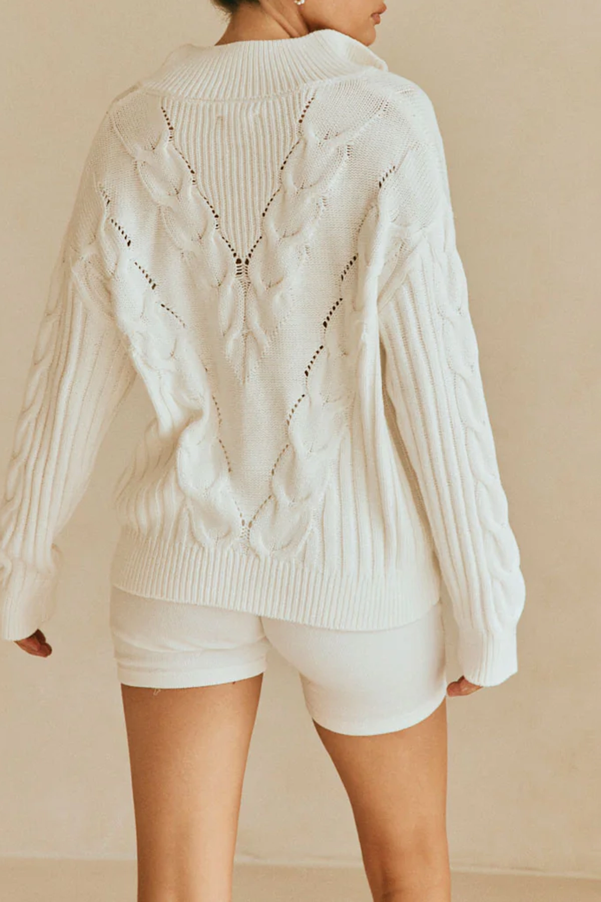 Cable Knit Hooded Sweater