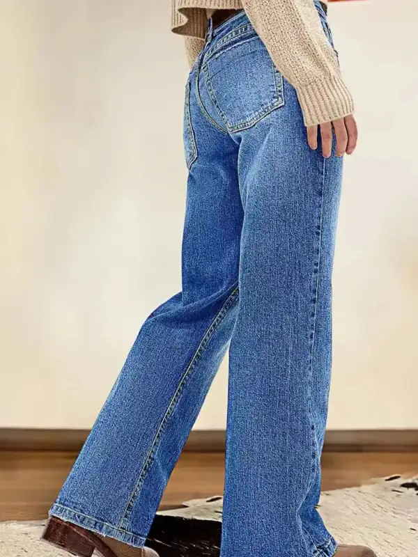 Straight Leg Denim Jeans
