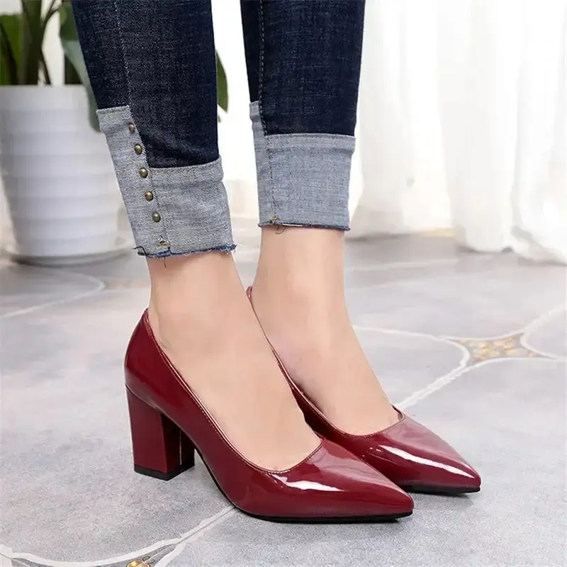 Patent Leather Pointed-Toe Pumps