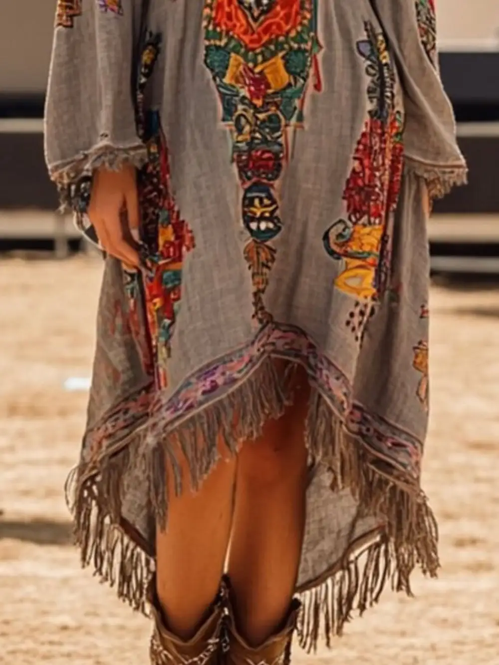 Polished Detail Long Sleeve Dress