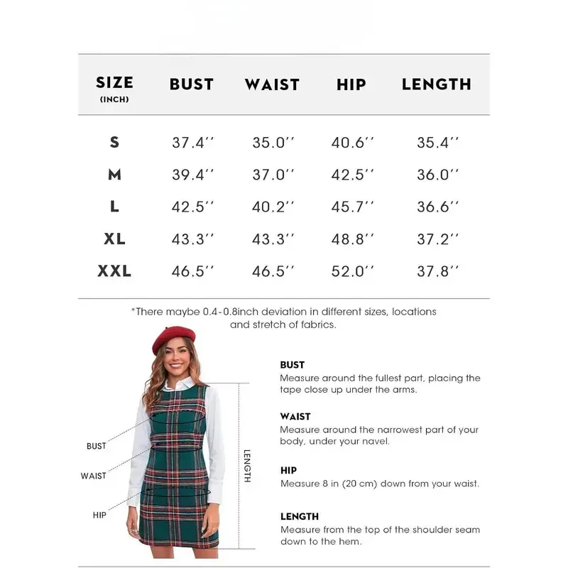 🔥Last Day 49% Offer-Women's Plaid Christmas Dress Mini Sleeveless Round Neck A Line Short Xmas Party Dresses