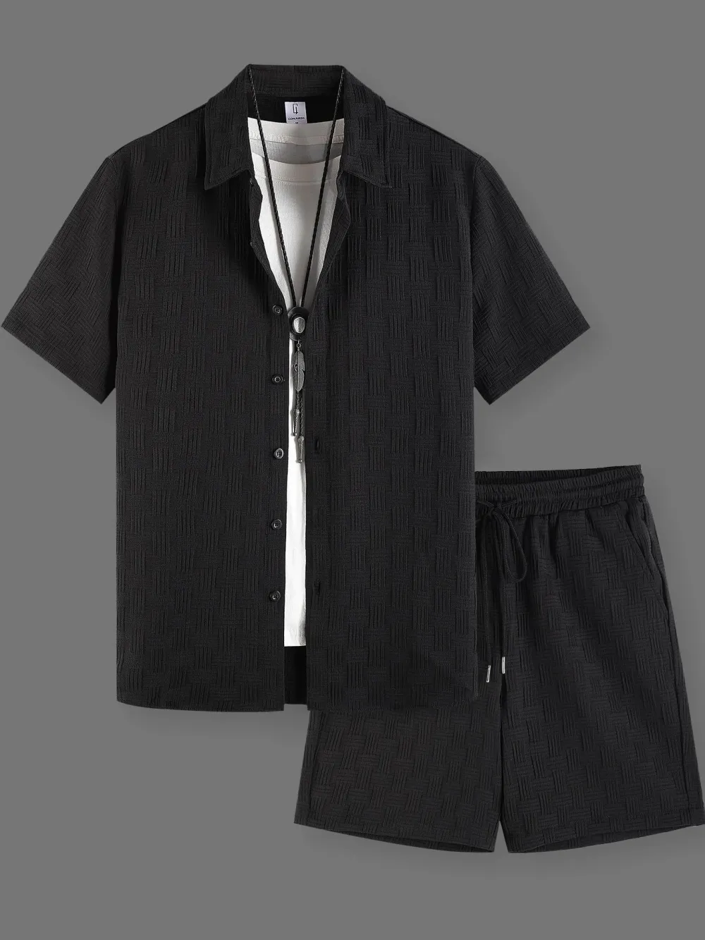 🔥 Men's Short Sleeve Pajama Two-Piece Set | Comfortable Loungewear Essential