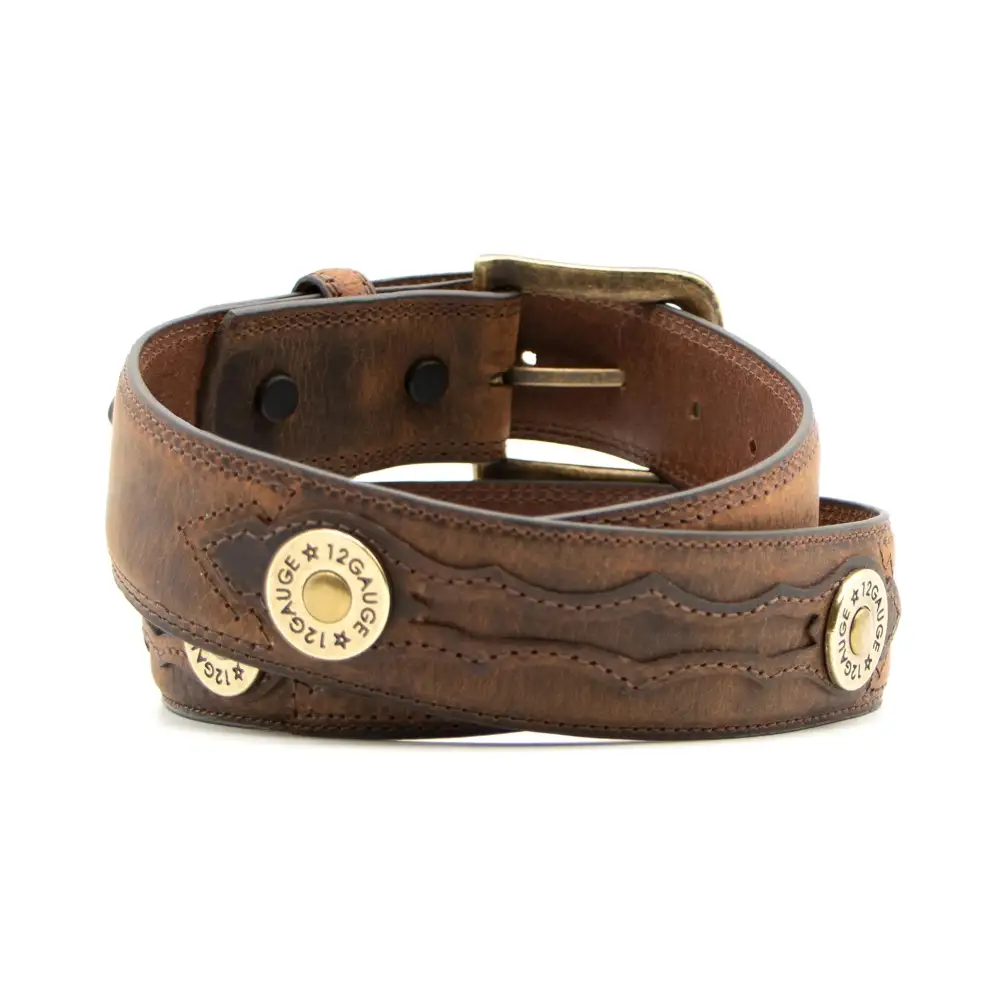 Concho Overlay Leather Western Belt