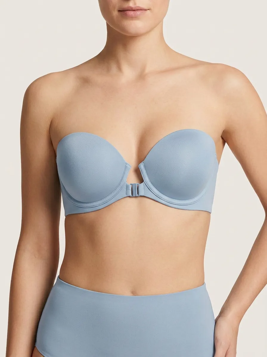 Women's Structured-Cup Seamless Front-Closure Strapless Bra