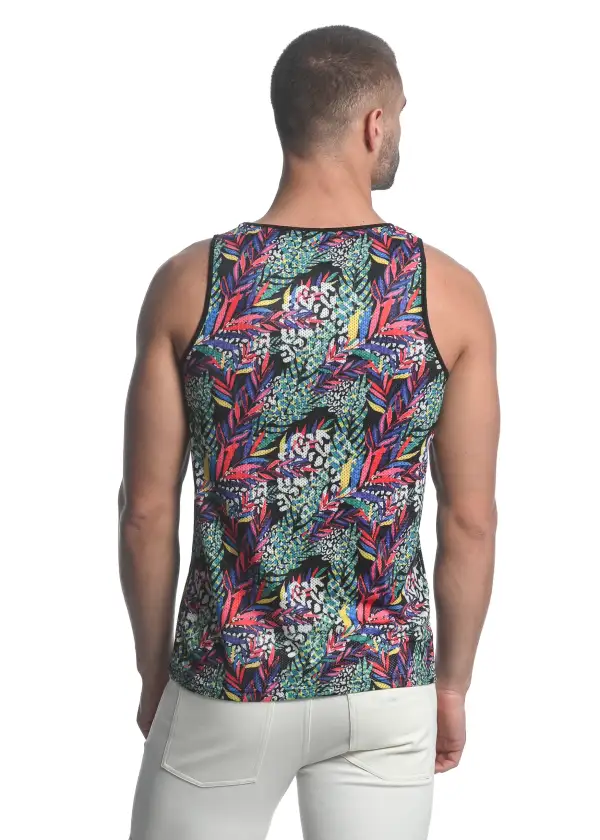 Easygoing Printed Mesh Tank Top