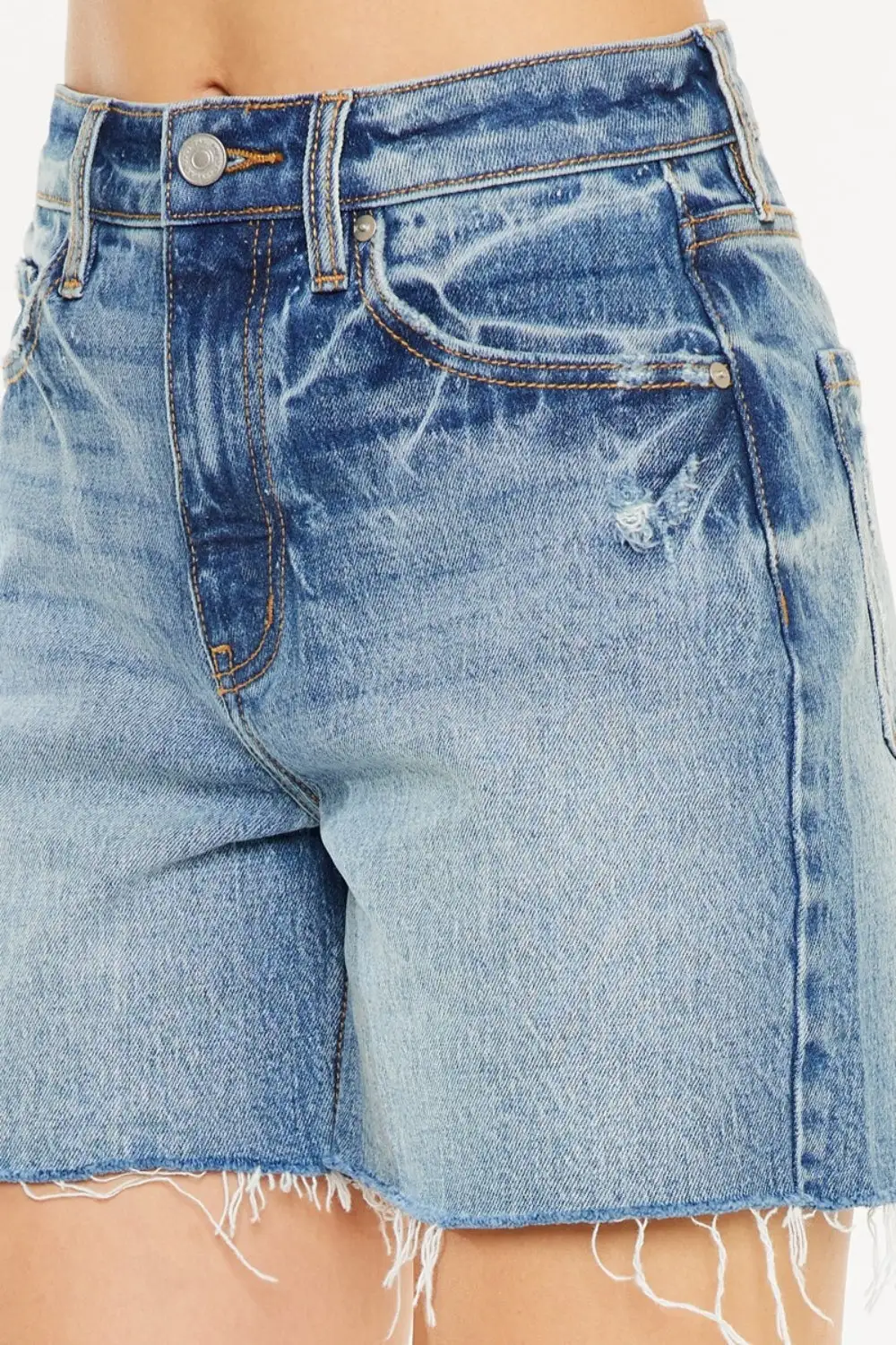 Full Size Raw Hem High Waist Denim Shorts