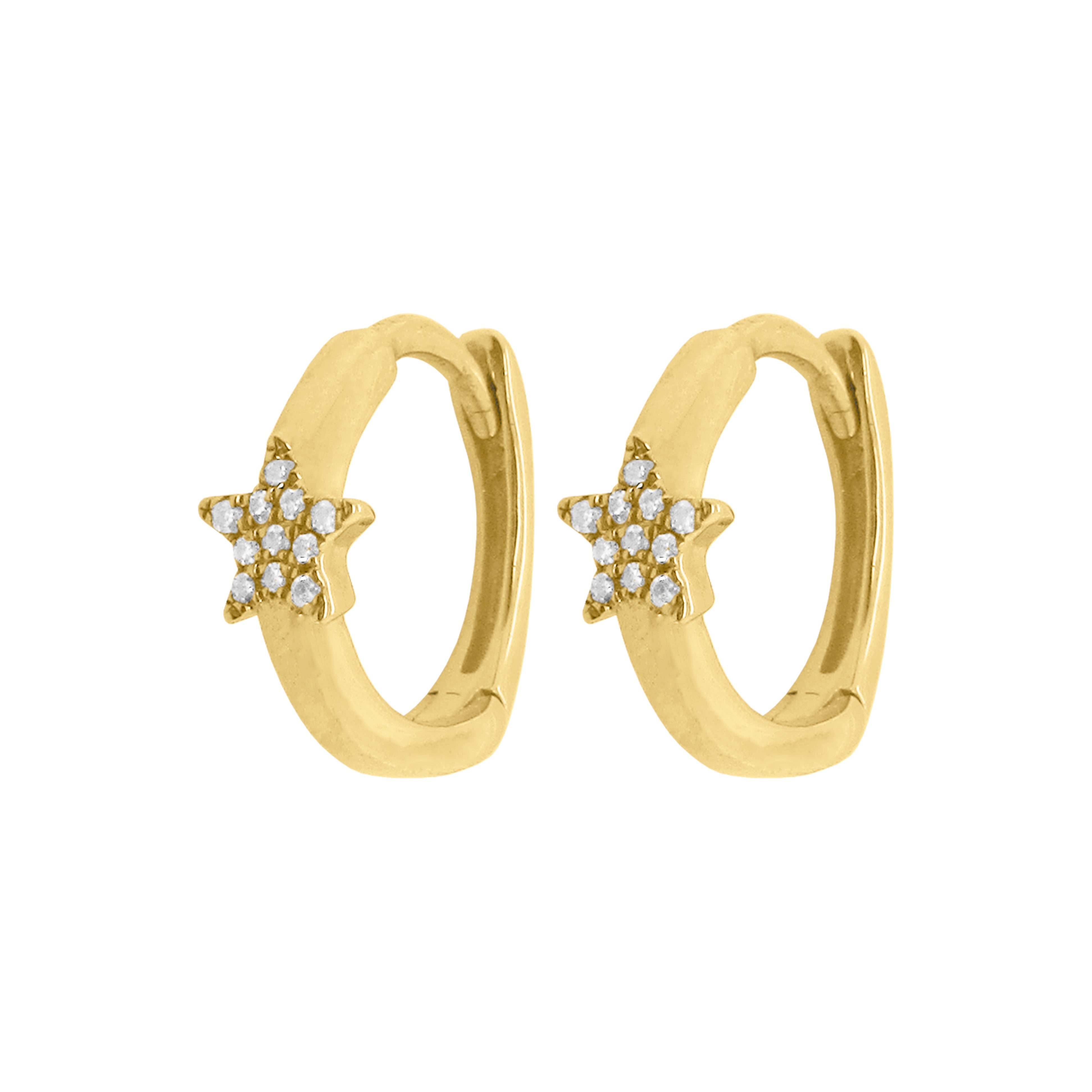Star Gem Detail Huggie Earrings