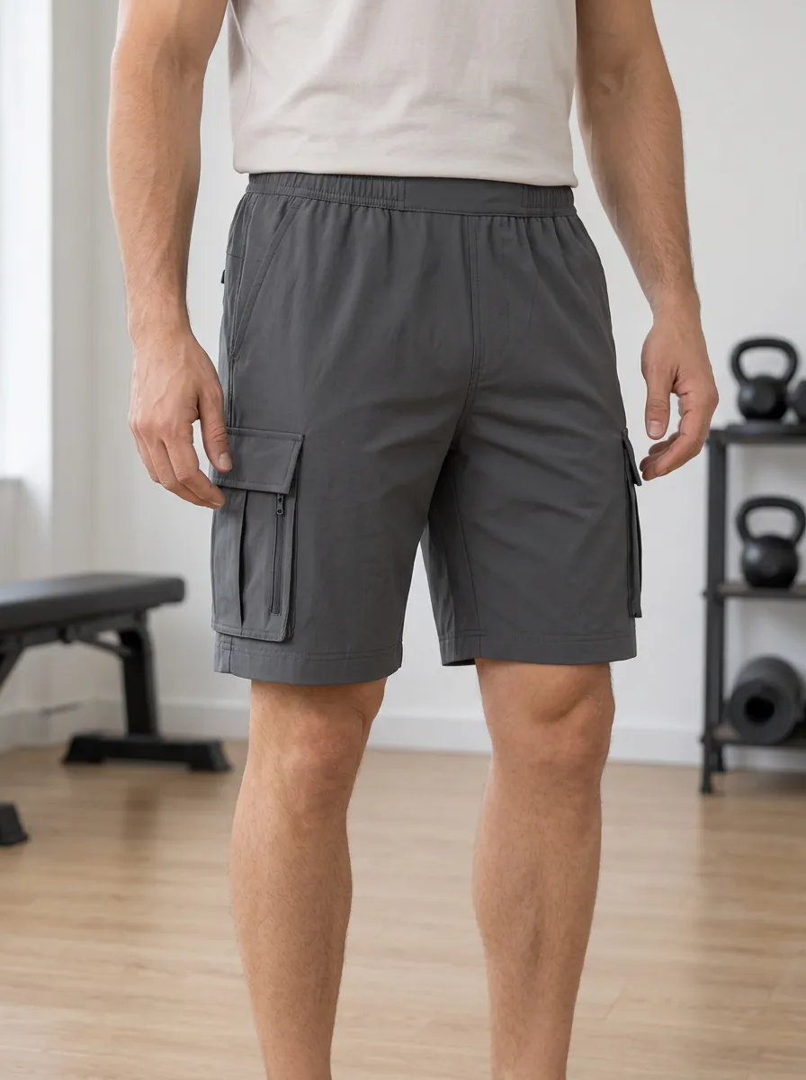 Men's Utility Cargo Shorts Zipper Pocket