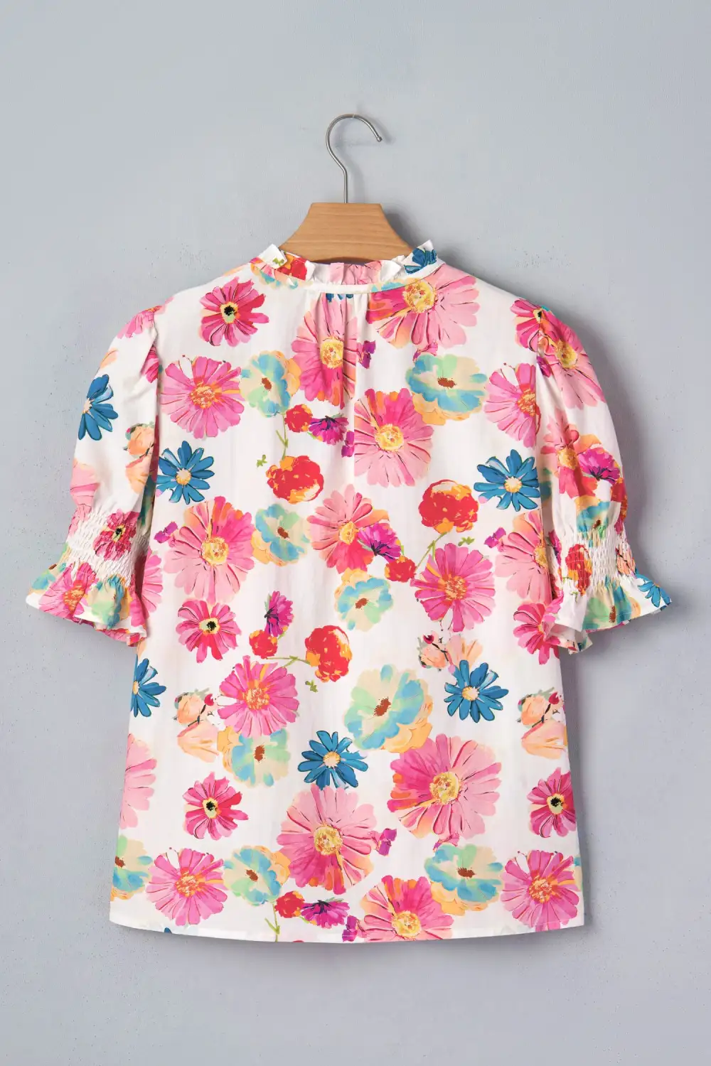 Everyday Floral V-Neck Puff Sleeve Blouse