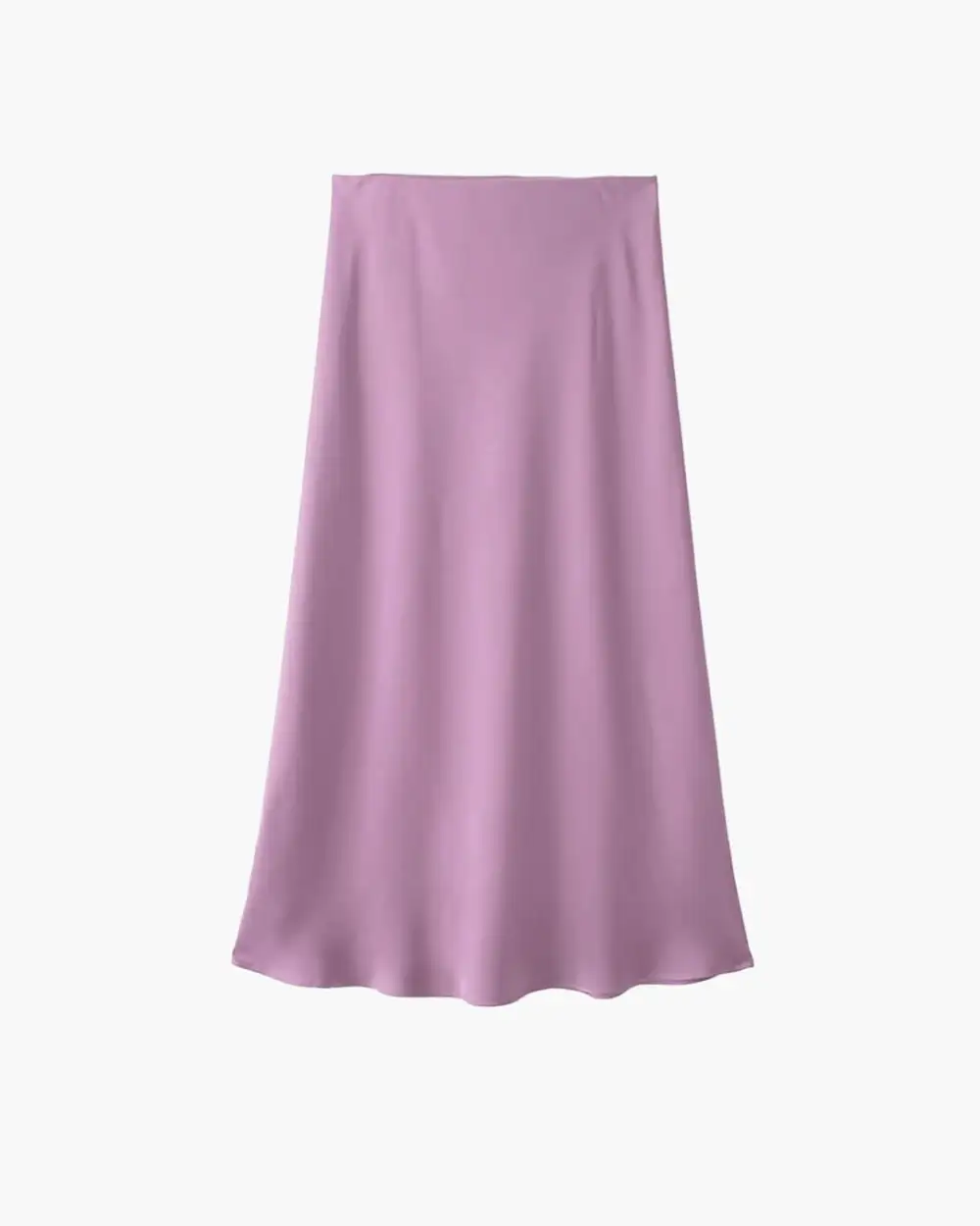 Simple Lace Satin High Waist Skirt