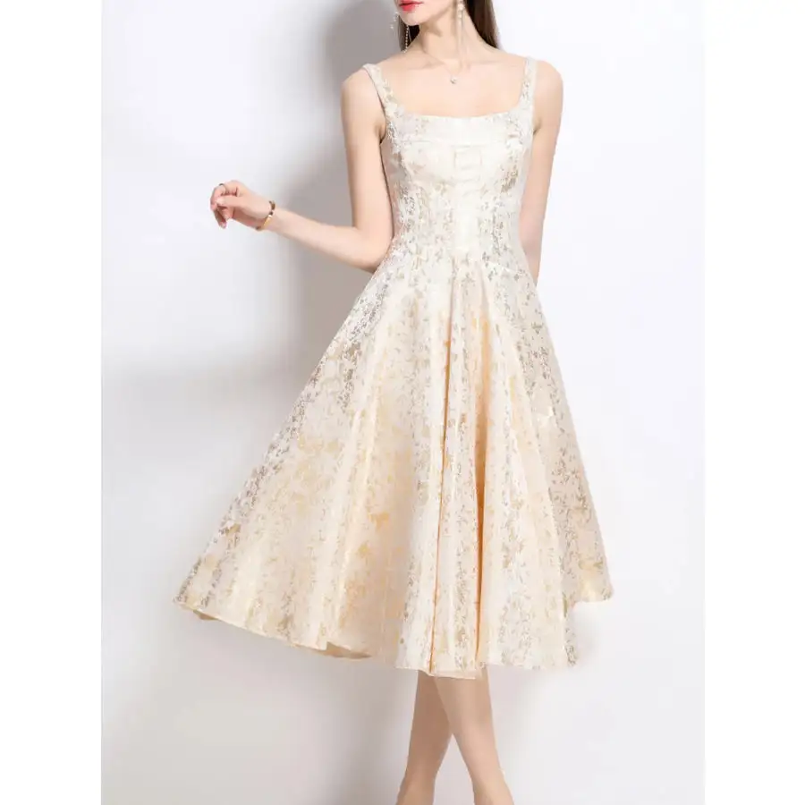 A-Line Sleeveless Midi Dress