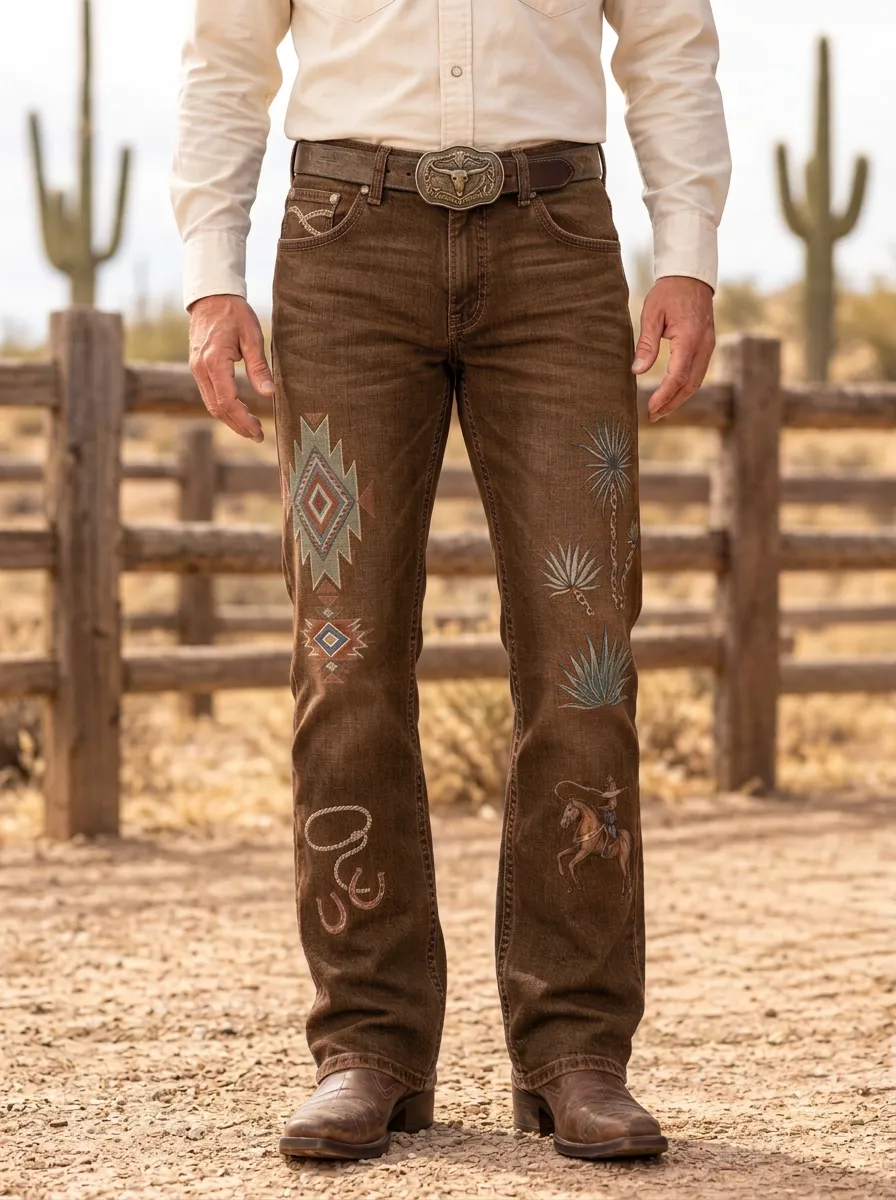 Men's Ranch Inspired Western Cowboy Desert Jeans