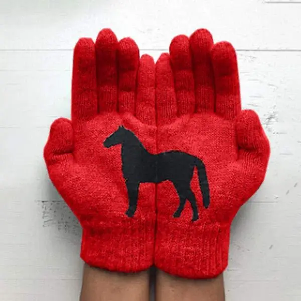 Women'S Dark Horse Print Fun Gloves 25863481C