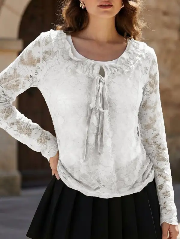 Lace Elegant Pullover Lace Shirt