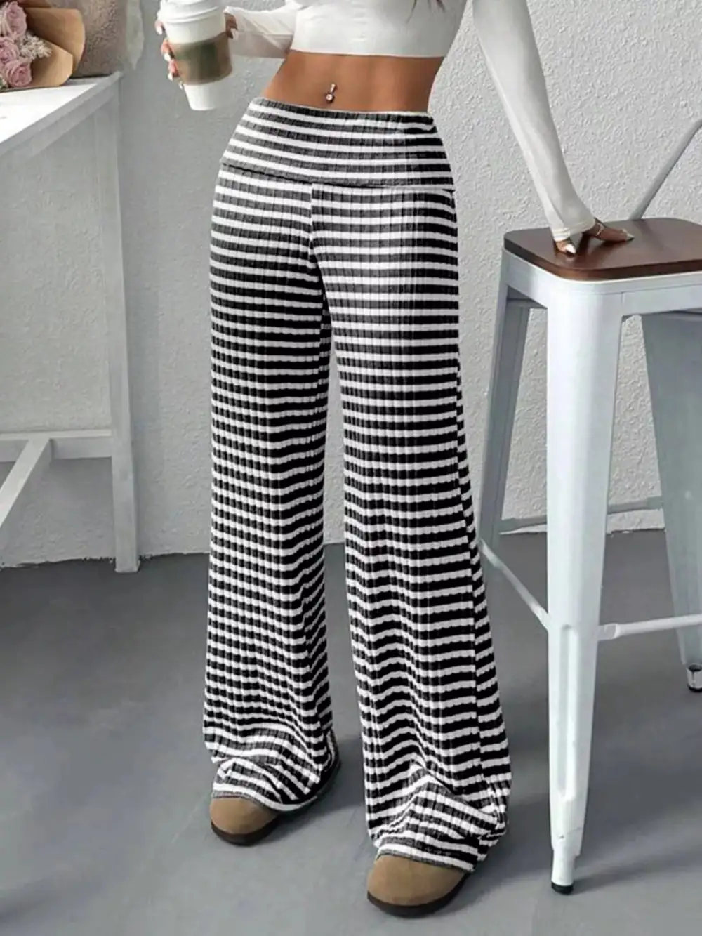 Weekend Striped Wide Leg Pants