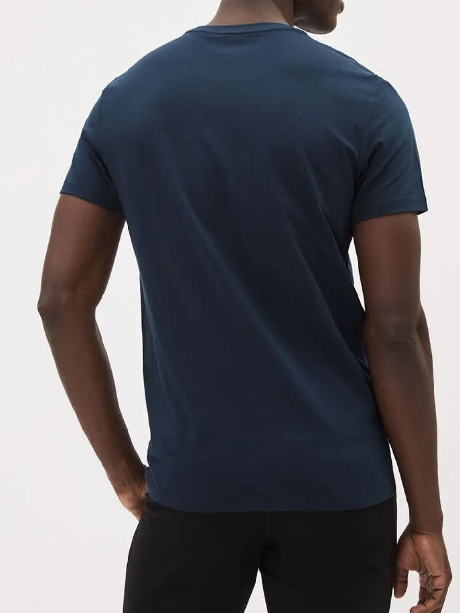 Navy Blue Short Sleeve Crew-Neck T-Shirt