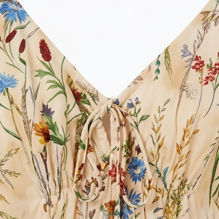 Floral Wildflower Line Midi Dress