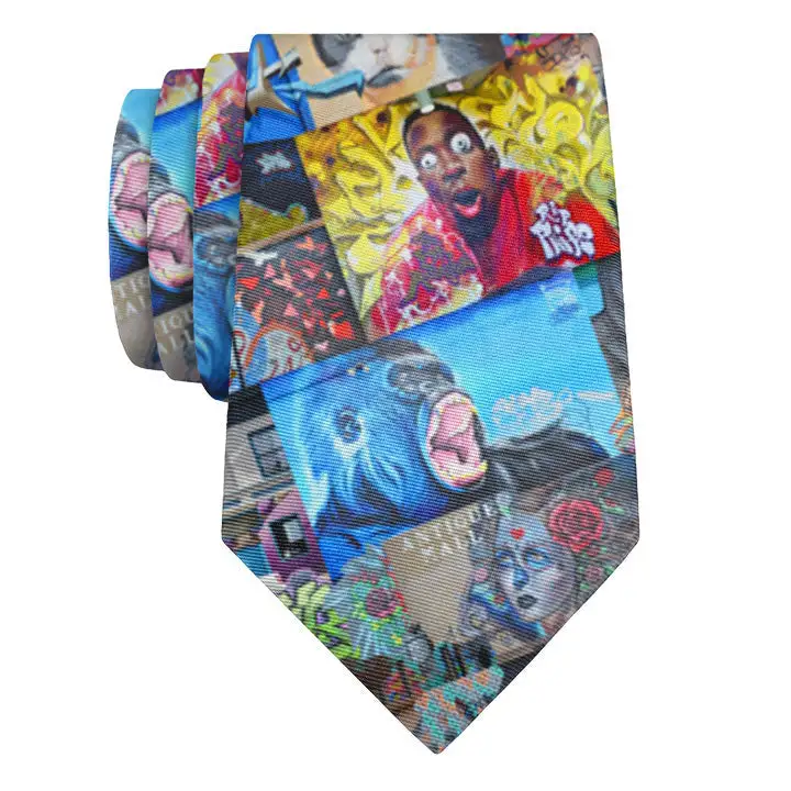 Refined Street Art Pattern Necktie