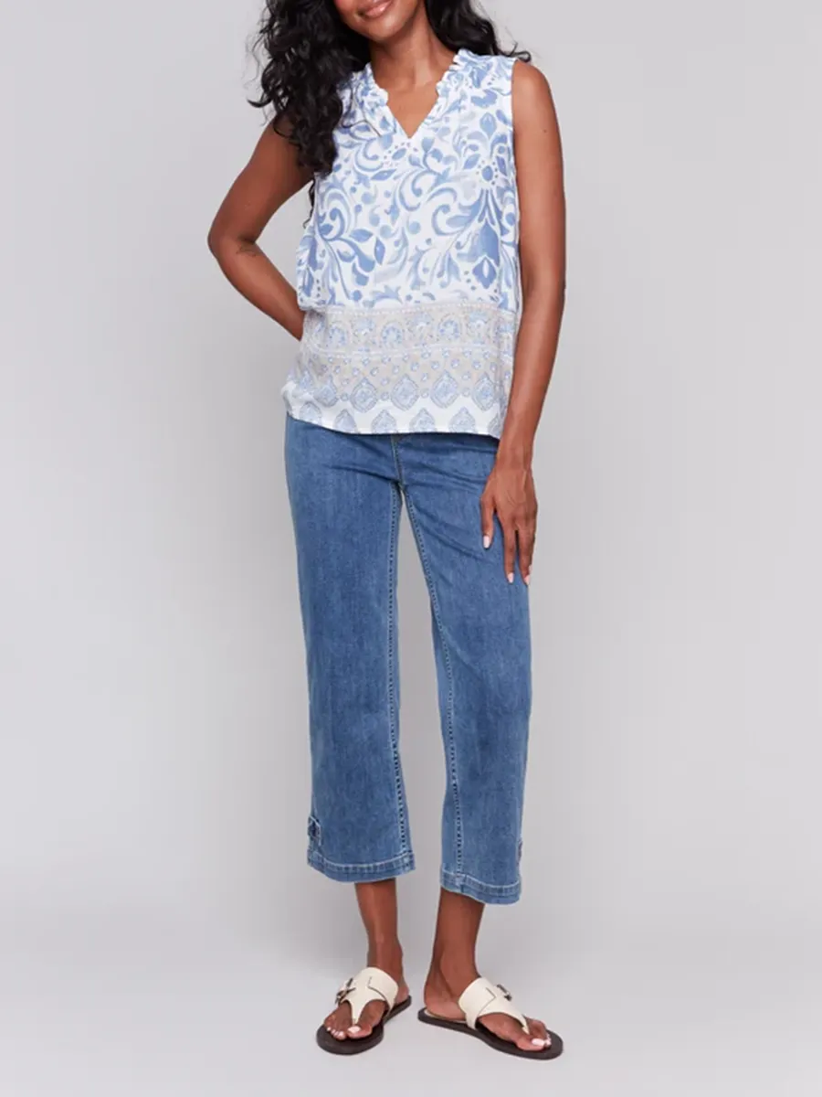 V-Neck Sleeveless Top With Casual Holiday Style