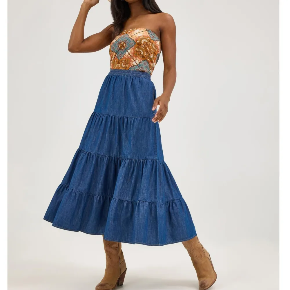 Denim Tiered Casual Dress