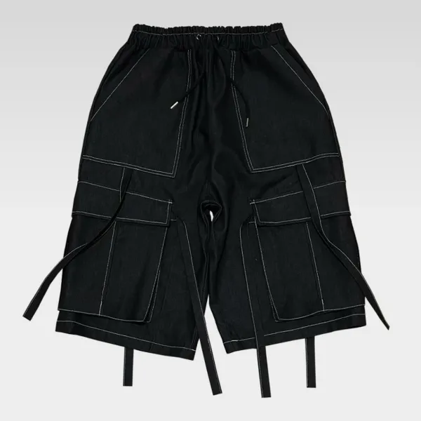 Functional Streetwear Solid Longline Cargo Shorts