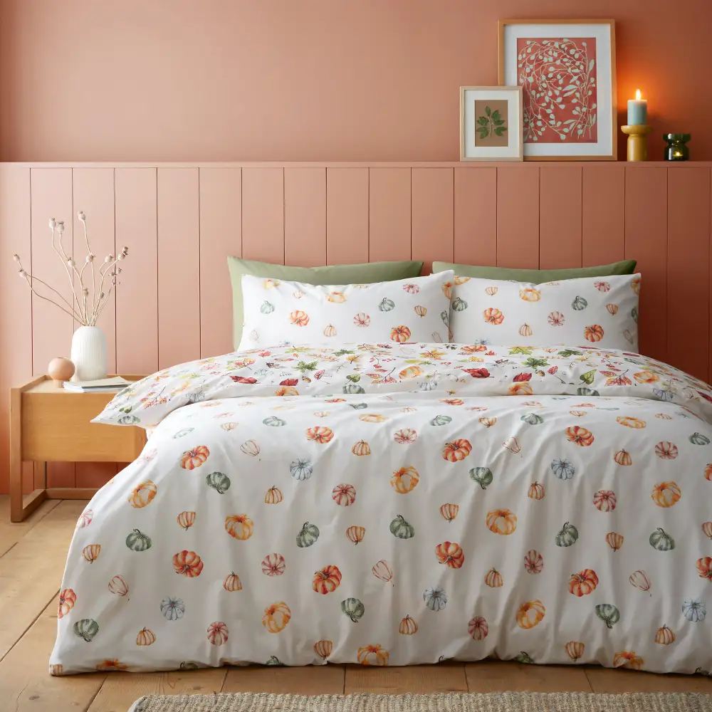 Relaxed Bedroom Reversible Printed Linen Duvet Cover Set