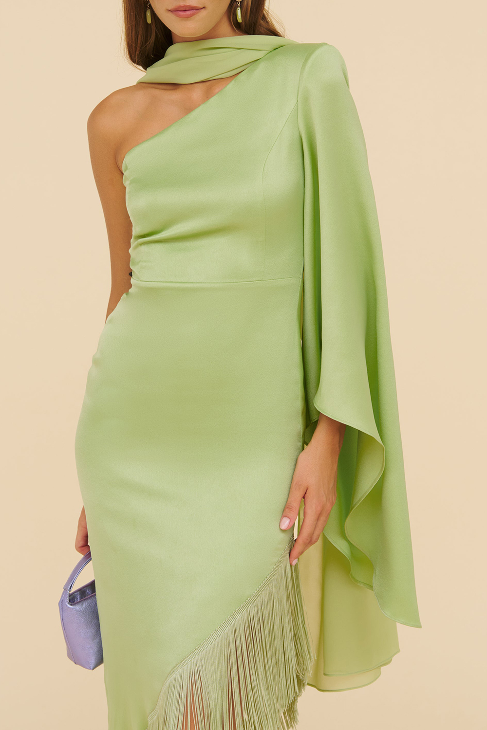 Celadon Polyester Fabric Shawl