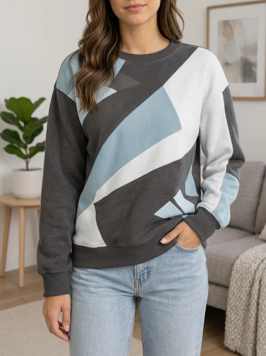 Women's Color-Block Graphic Sweatshirt
