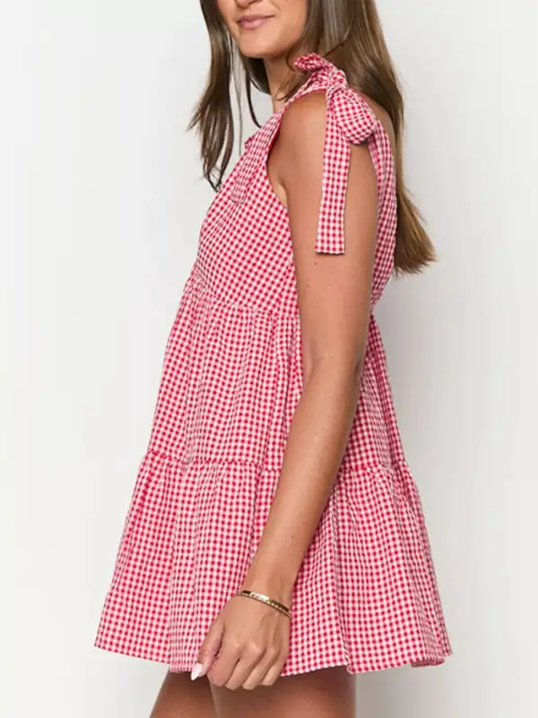 Structured Shape Plaid Mini Dress