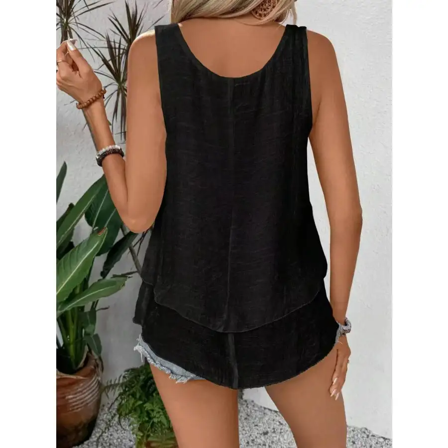 Wide-Strap Layered Tank Top