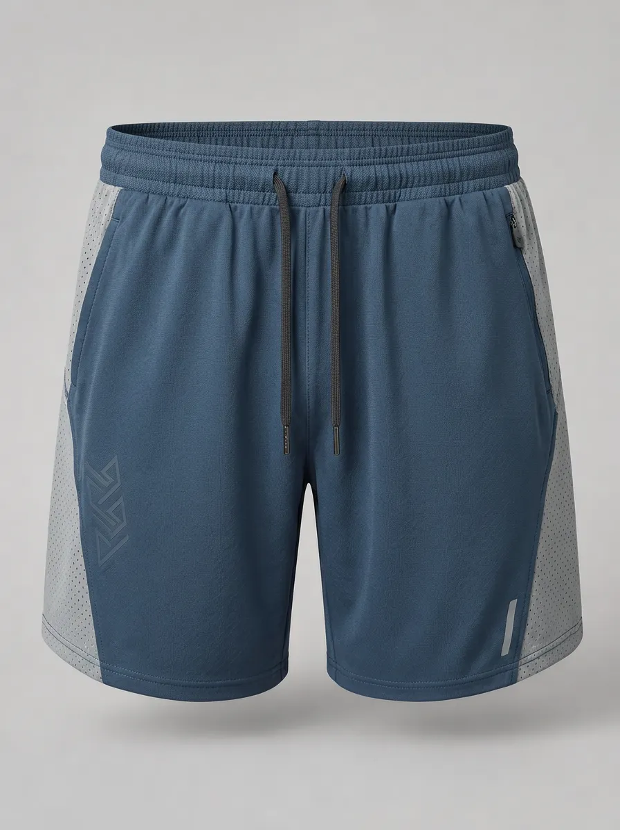 Men's Athletic Gym Training Mesh Panel Printed Shorts