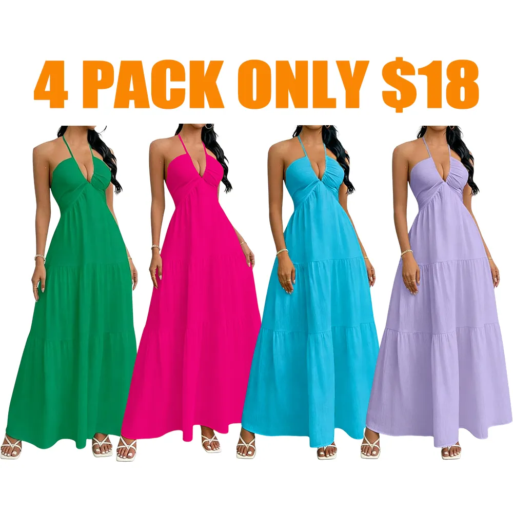 Women's Plain Dress, Summer Clothes Women, Casual Basic Loose Fit Sleeveless Dress for Beach Holiday Vacation