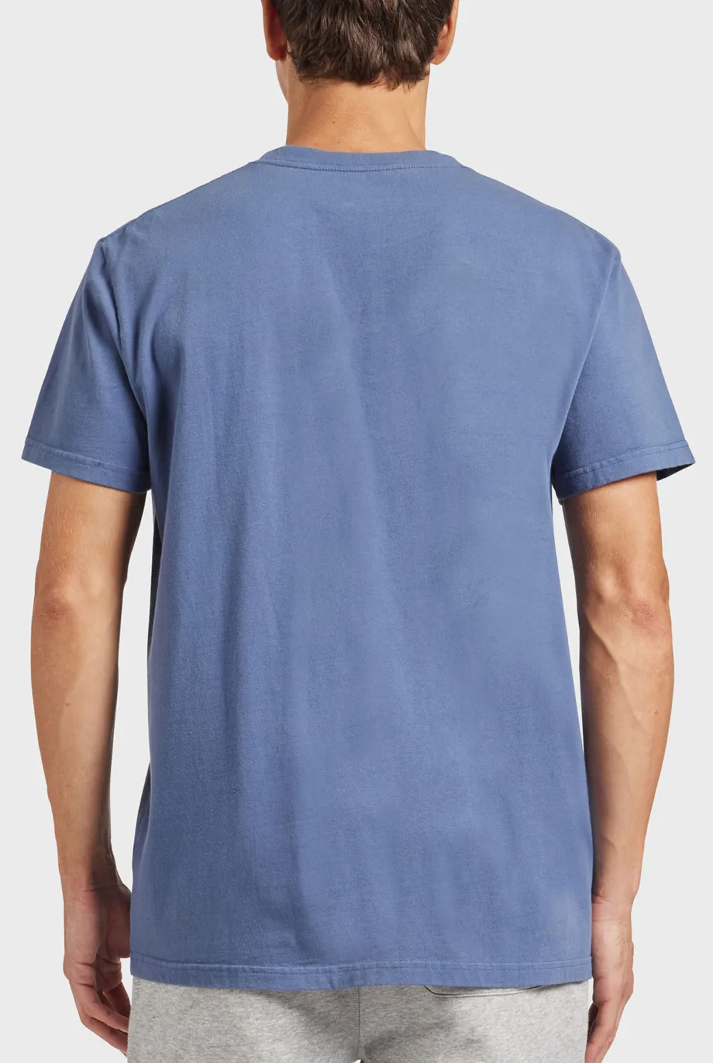 Blue Short Sleeve Crew Neck Basic Tee