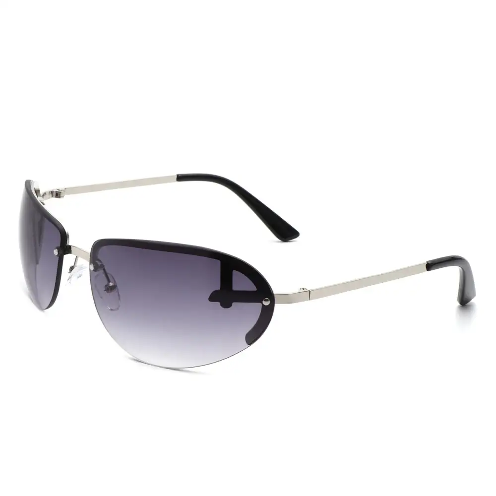Knit Oval Round Frame Sunglasses