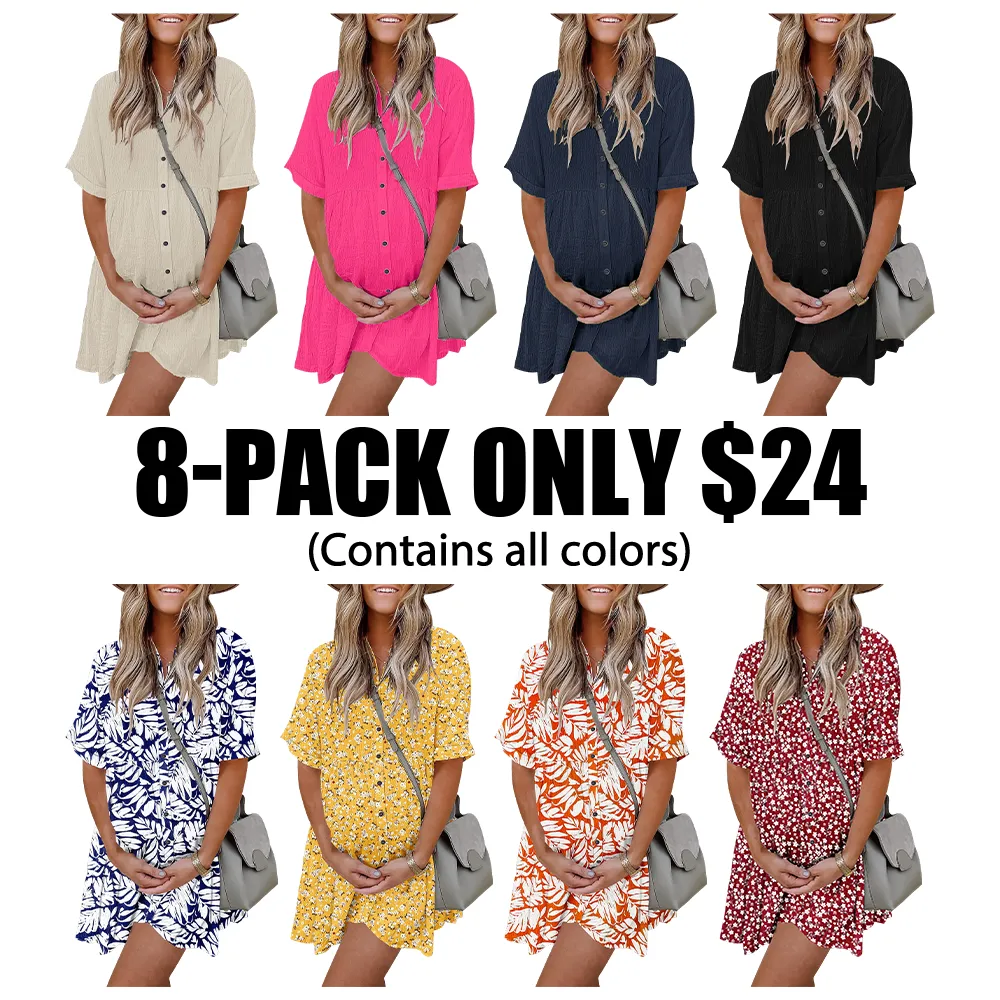 🔥Hot Sale💥Women’s Summer Babydoll Dress🔥8-PACK - All Colors Included