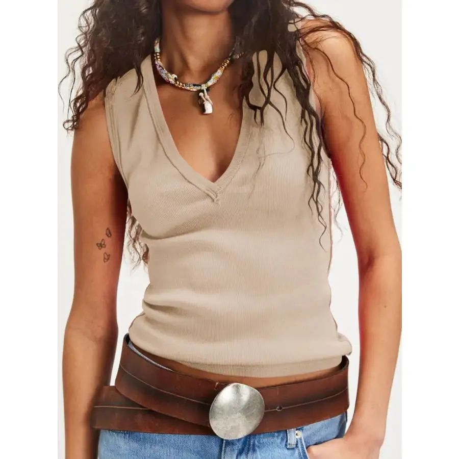 V Neck Wide Strap Tank