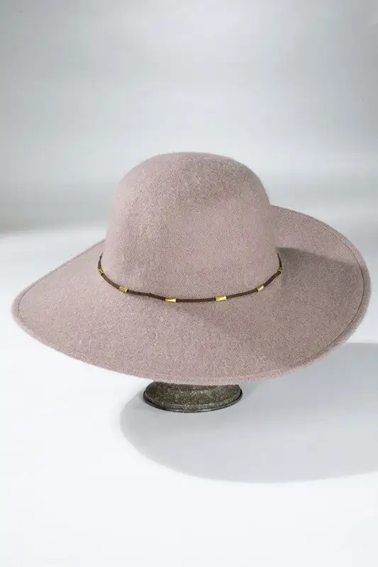Soft Wool Wide Brim Hat Mauve