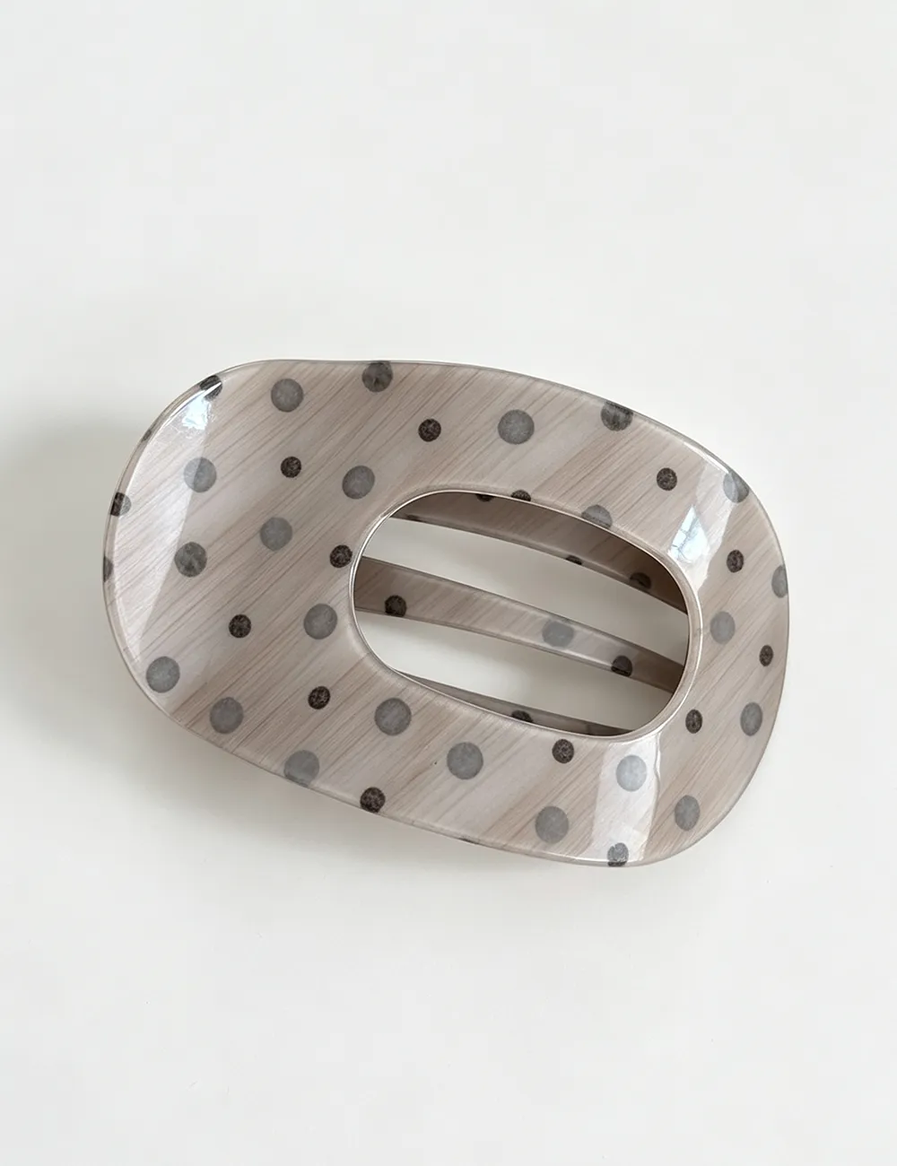 Polka Dot Print Oval Hollow Out Hair Hair Claw Clip