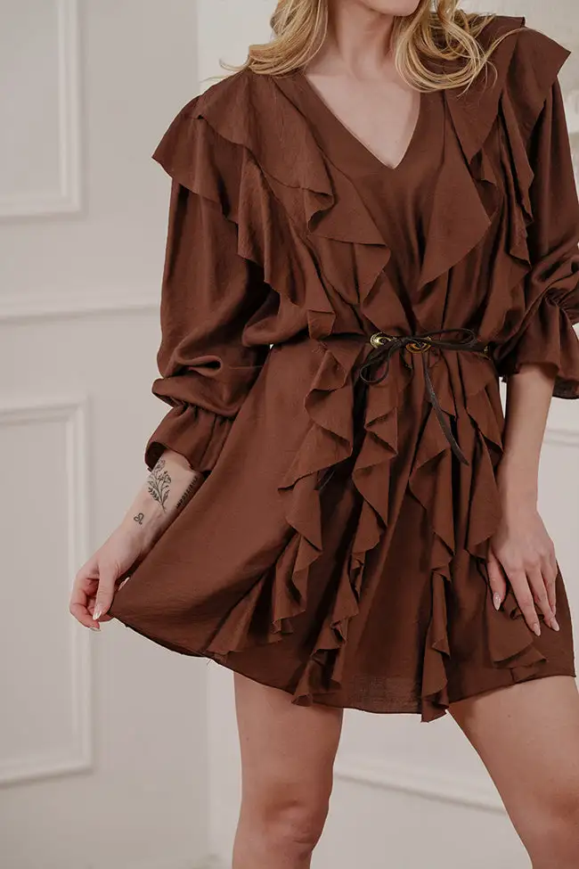 Minimal Mini V Neck Dress