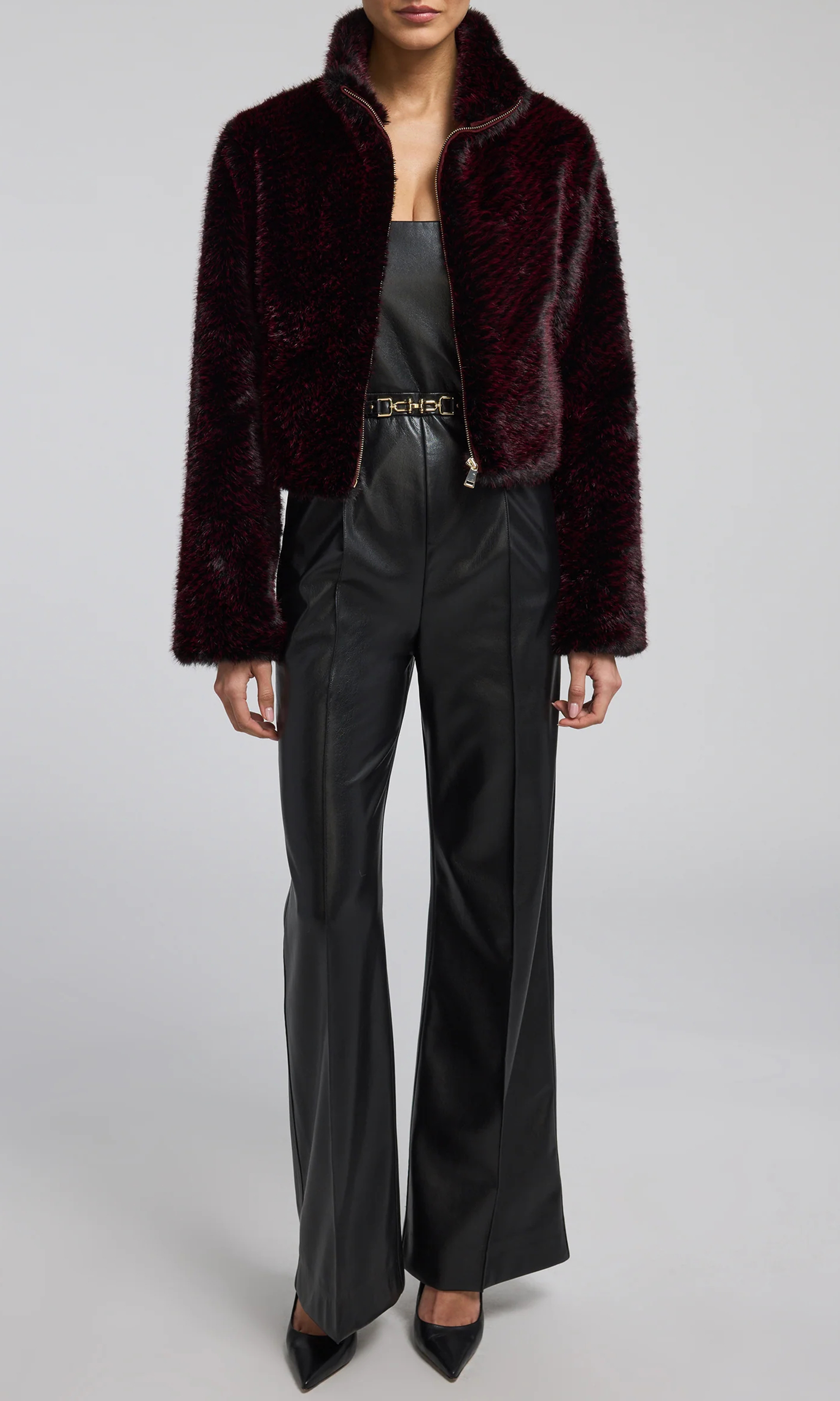 Black Tube Top Shiny Jumpsuit