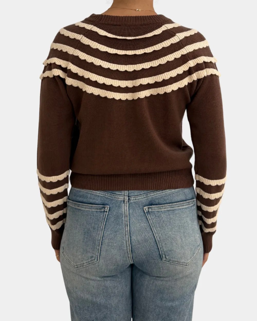Ruffle Accent Pullover Sweater