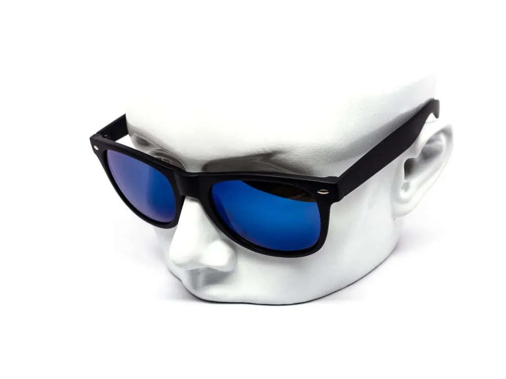 12-Pack All-Black Retro Burnt Mirror Sunglasses