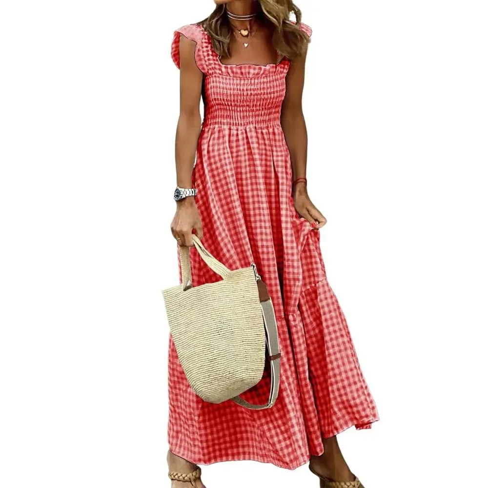 Women's Retro Plaid Pleated Dress🔥8-Pack - All Colors Included, Only $24