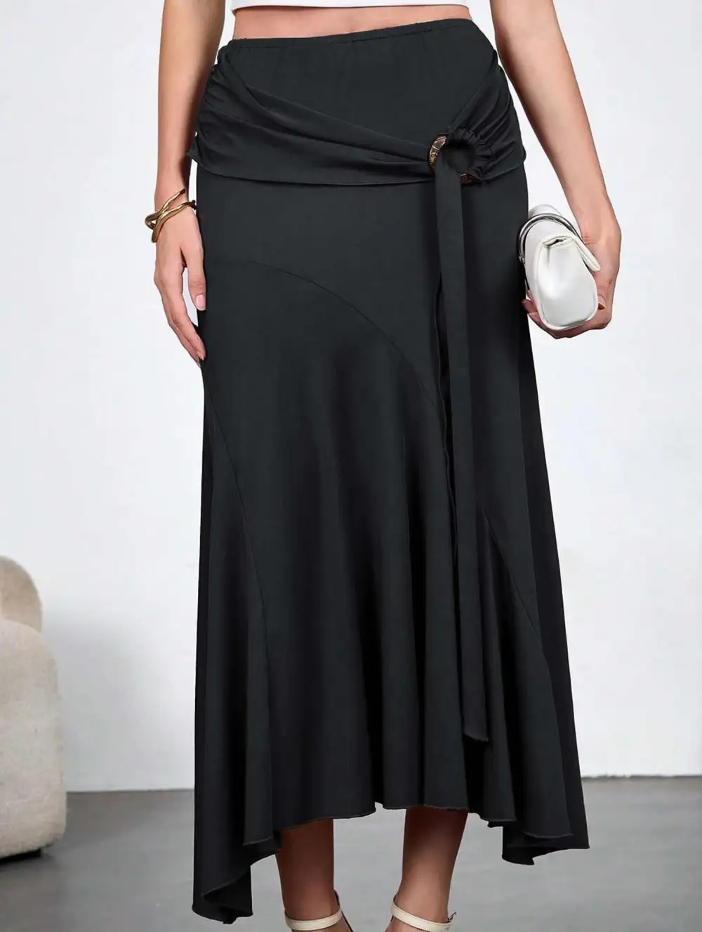 High Waist Ribbon Bodycon Skirt