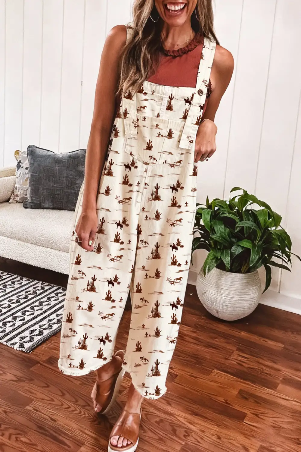 Western Printed Button Adjustable Straps Loose Accessory