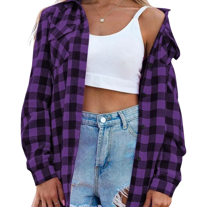 Women‘s Plaid Flannel Shirt