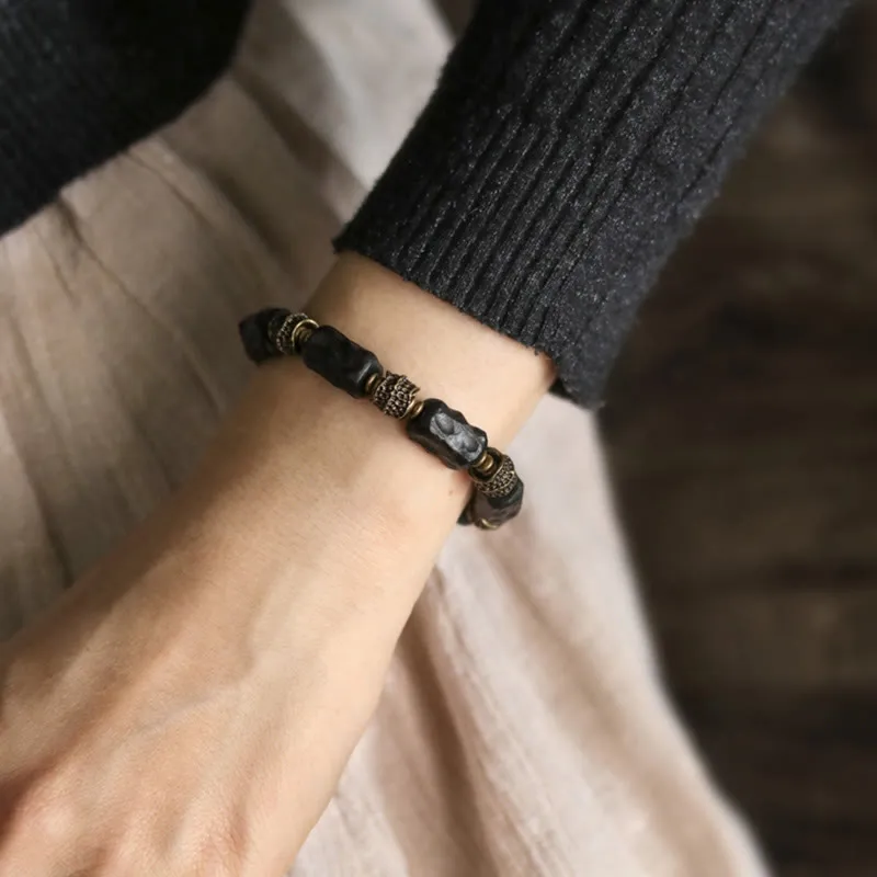 Ebony Wood Copper Bracelet