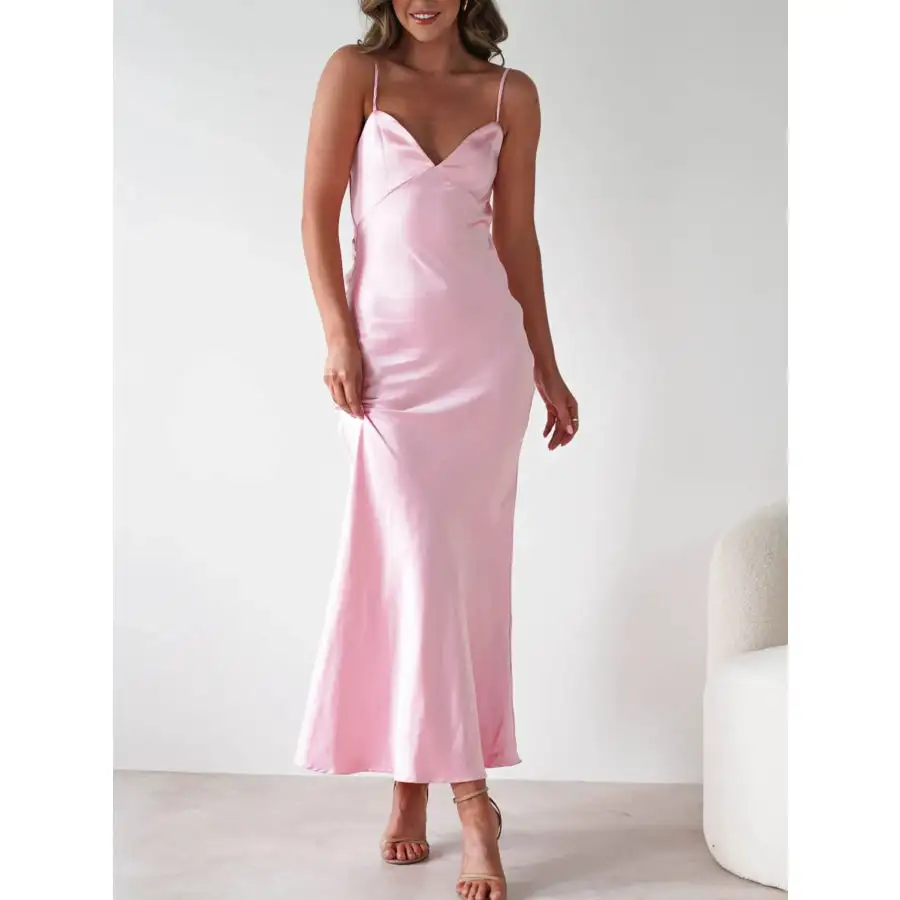Satin Backless Cami Dress