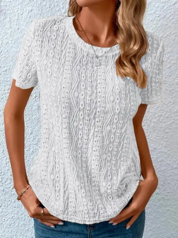 Modern Round-Neck Short-Sleeve T-Shirt