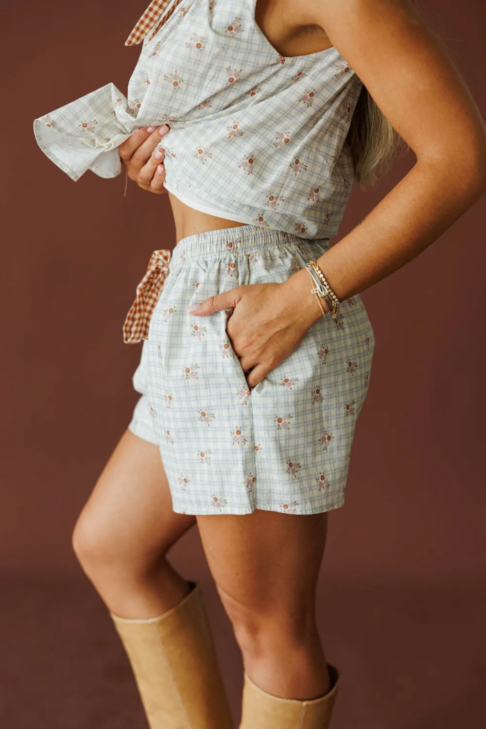 Cotton Floral Print Casual Shorts
